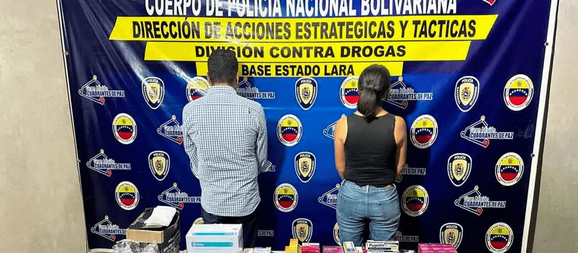 ¡Ganchos puestos! Detenida pareja en Lara por tráfico de Fentanilo